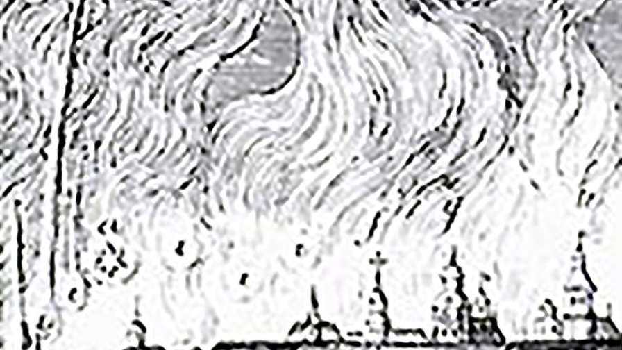 Tegning av nordlys i Danzig i Tyskland.
